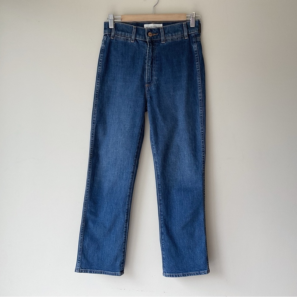 Denim Forum Francoise High Rise Straight Jeans in Between The Sheets Wash 26 - Picture 5 of 11